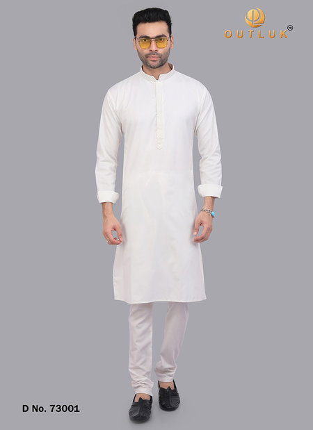 White Colour Outluk Vol 73 New Latest Exclusive Wear Fancy Kurta Pajama Mens Collection 73001